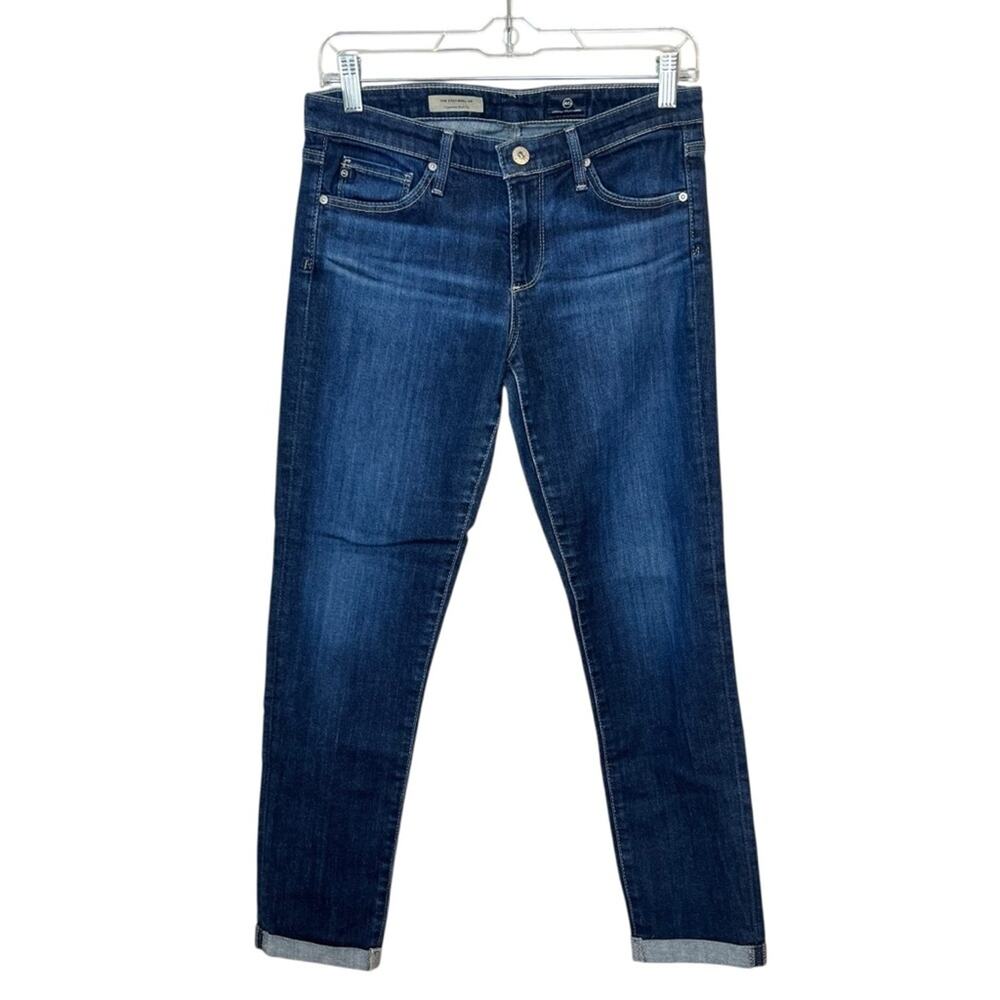 AG Adriano Goldschmied Stilt Roll Up Cigarette Jeans Dark Wash Blue sz 27